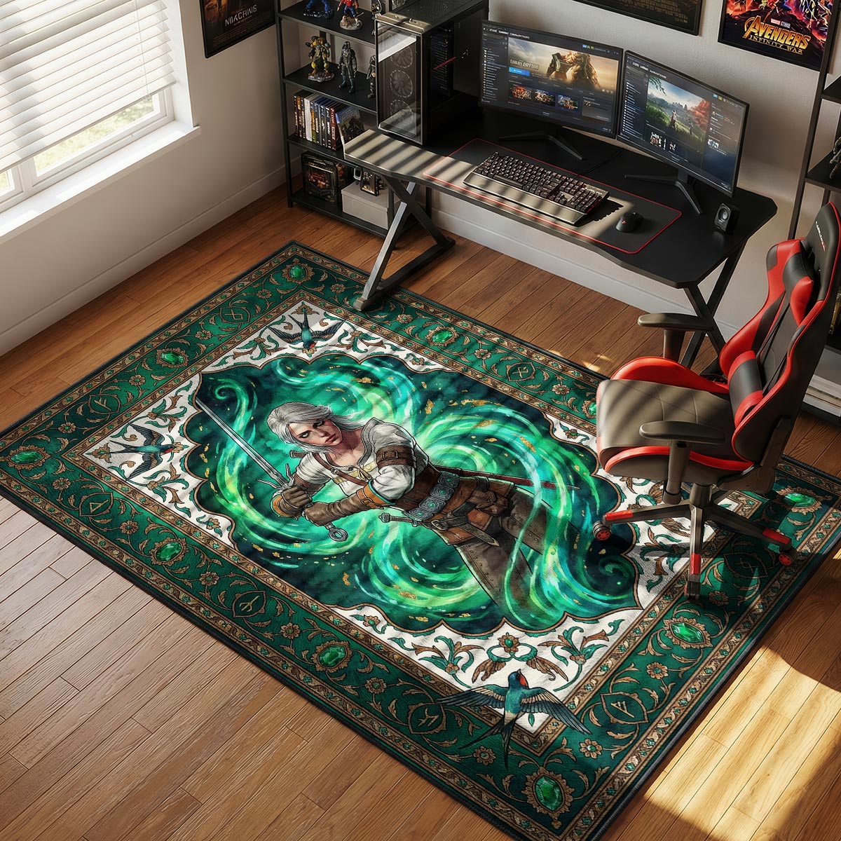 Ciri Emerald Magic Witcher Chair rug — main product view