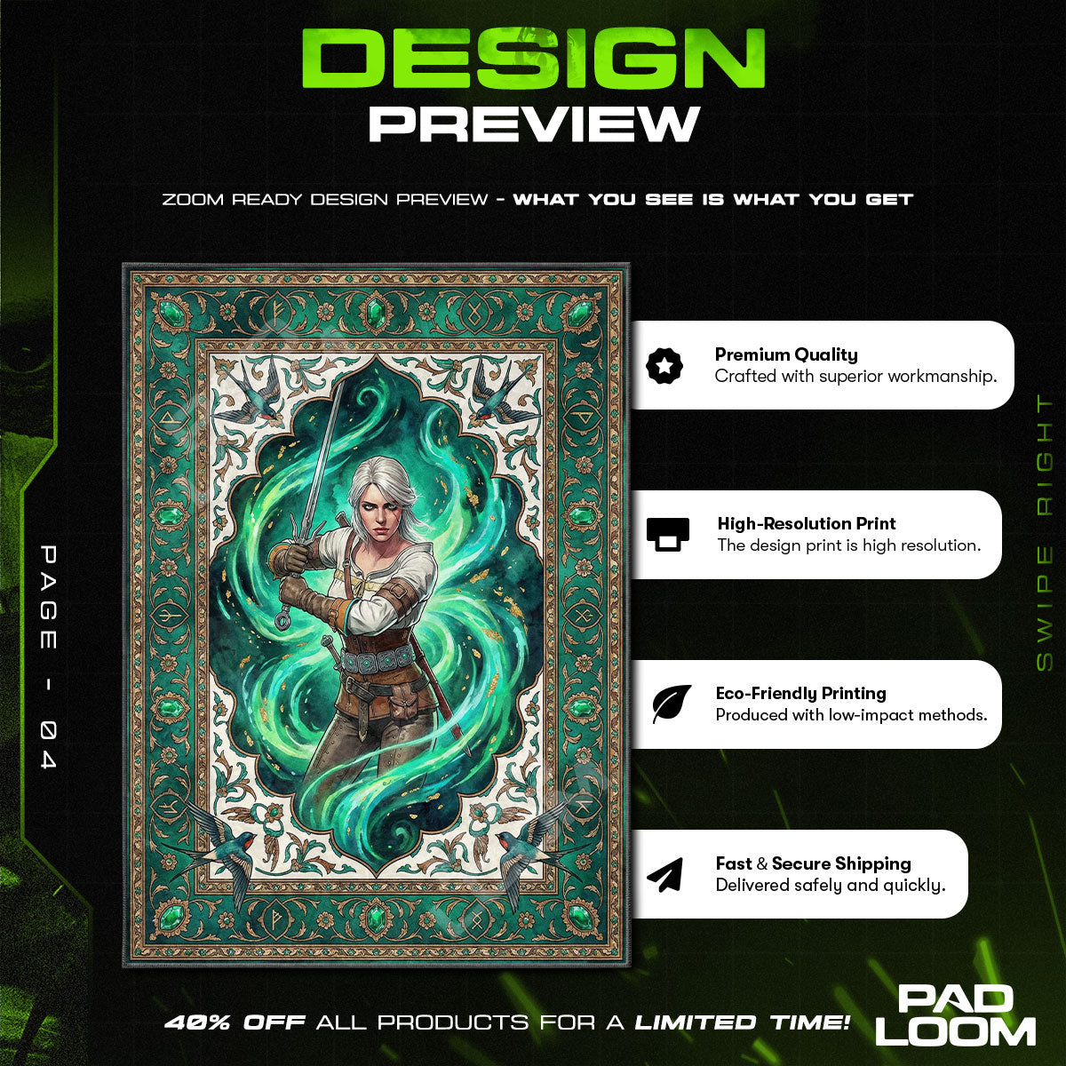 Chair character design printed on rug