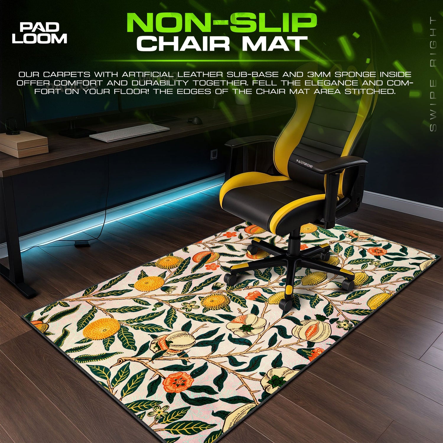 Citrus Grove Mouse Pad, Botanical Fruit Gaming Desk Mat Padloom