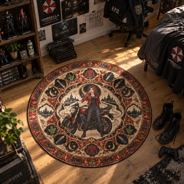 Claire Motorcycle Round Rug - Resident Evil Chair Mat