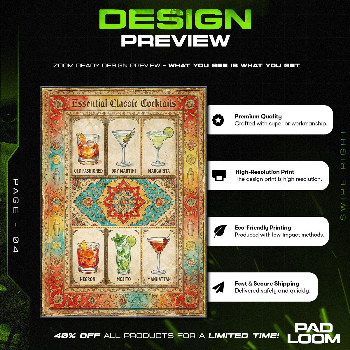 Cocktails Bar Kitchen Floor rug — main product view
