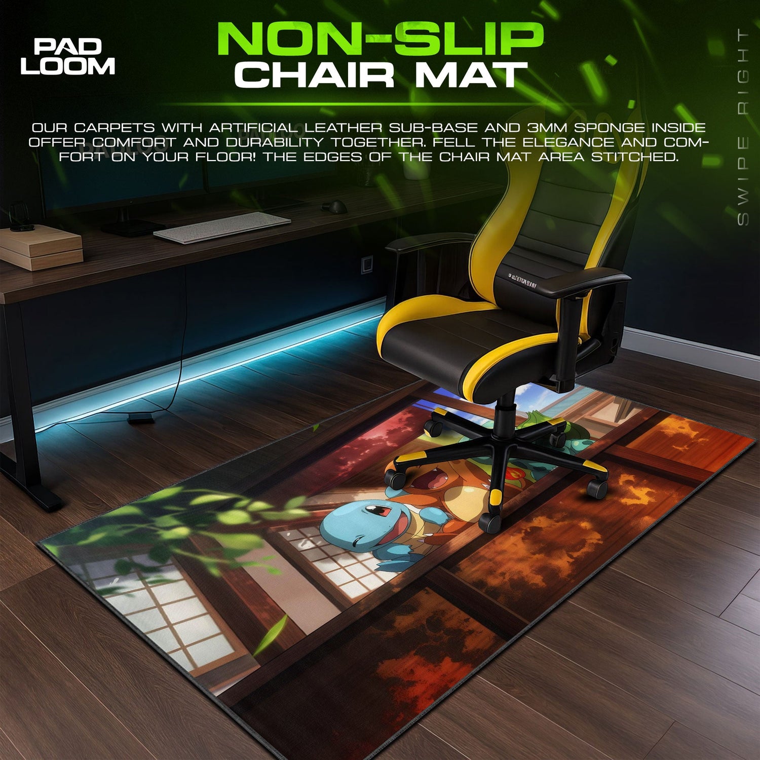 Classic Starters Mouse Pad, Pokémon Gaming Mouse Pad Padloom