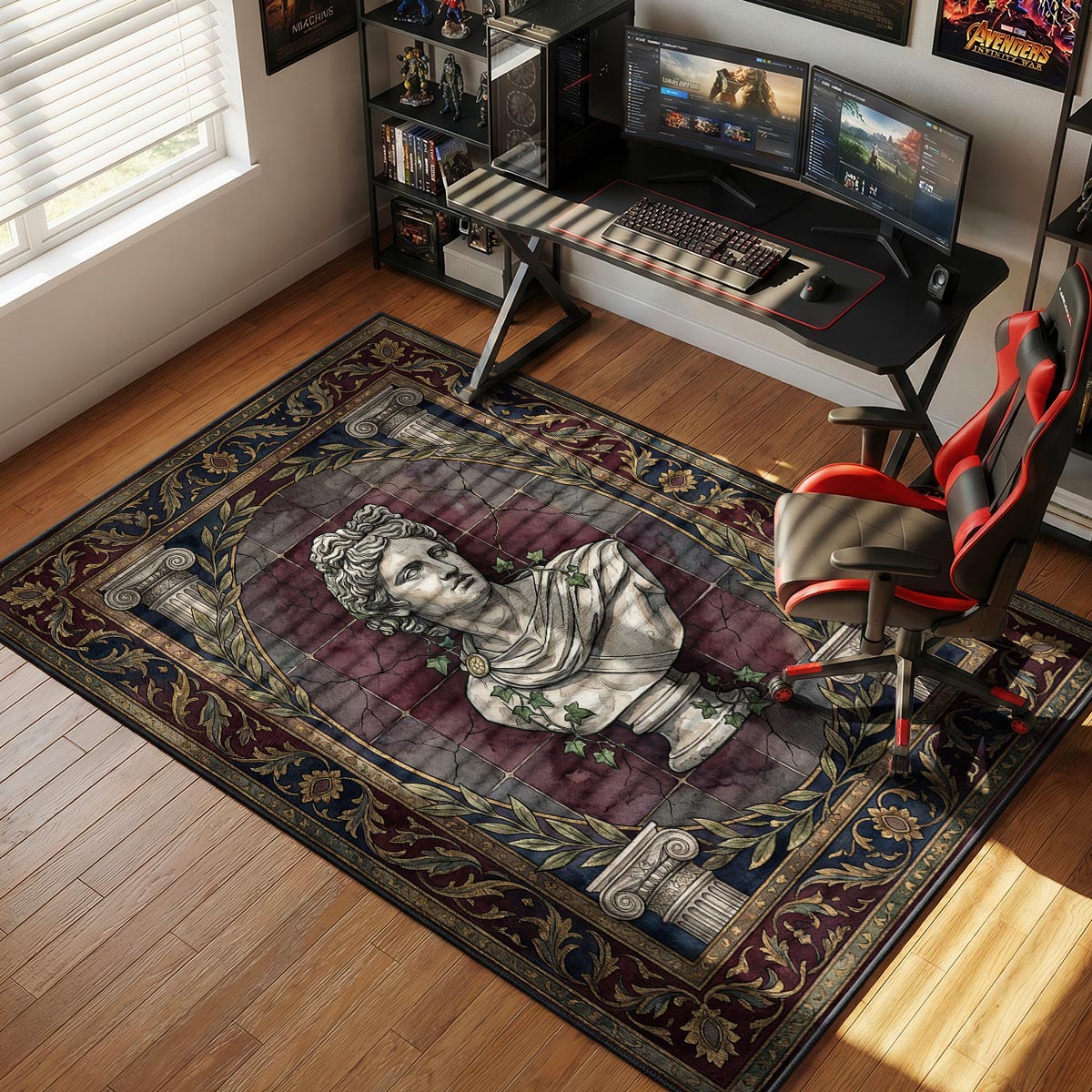 Classical Marble themed area rug for home decor fans
