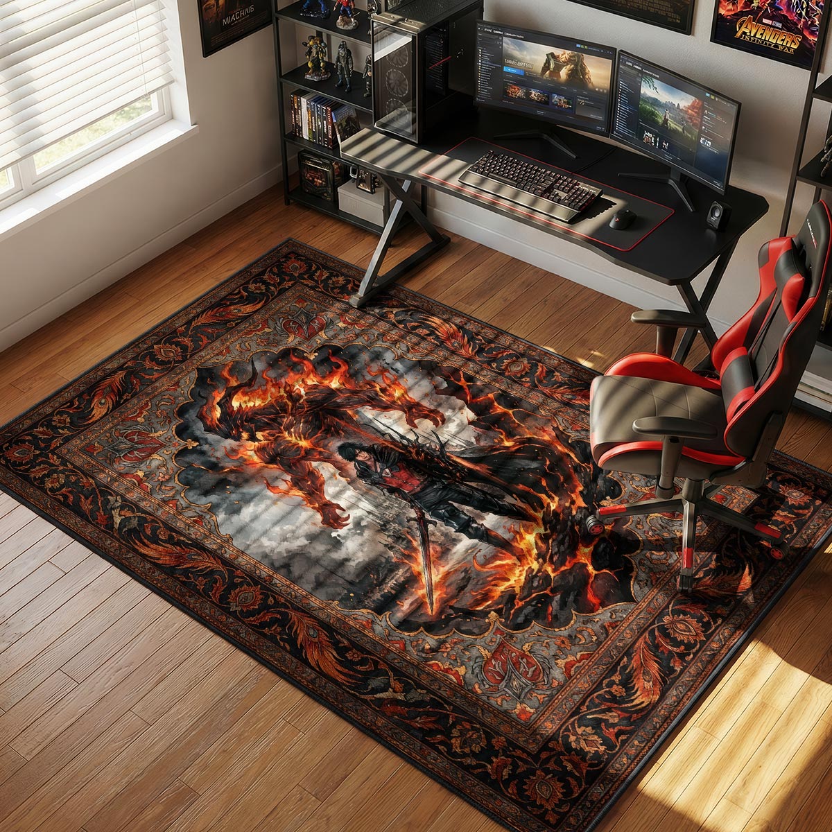 Clive & Ifrit Eikon Rug - Final Fantasy XVI Chair Mat