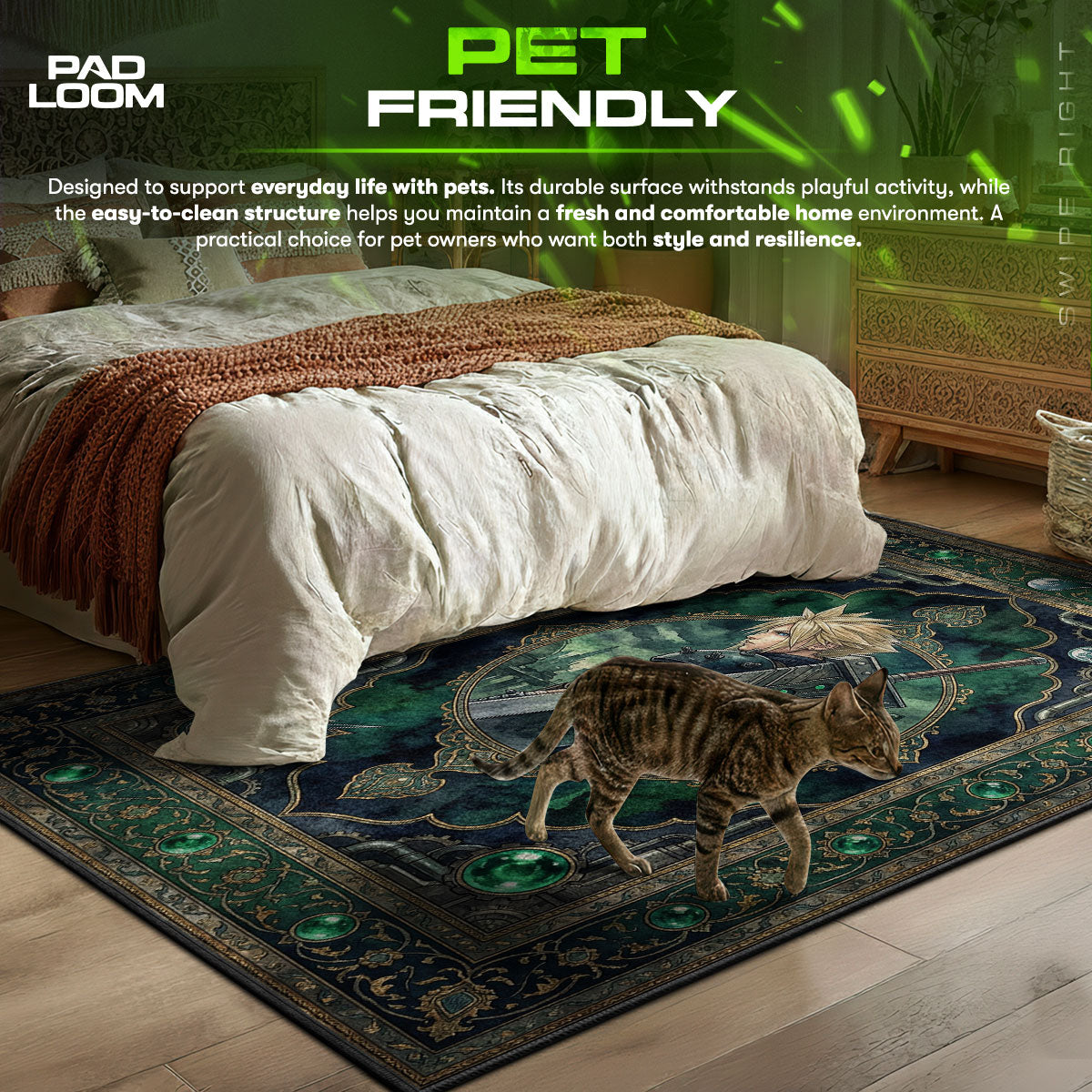 Cloud Strife Mako-Energie Teppich - Final Fantasy VII Stuhlunterlage