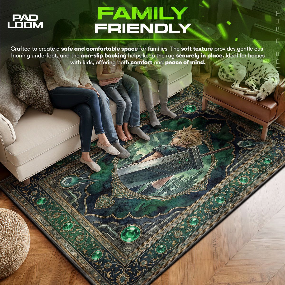 Cloud Strife Mako-Energie Teppich - Final Fantasy VII Stuhlunterlage