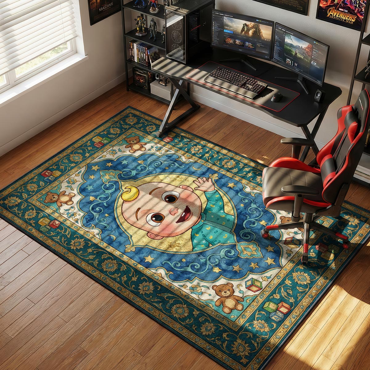 Cocomelon Baby Blue Kids Room Floor rug — main product view