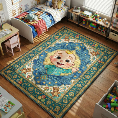Cocomelon Baby Blue Rug - Kids Room Floor Mat