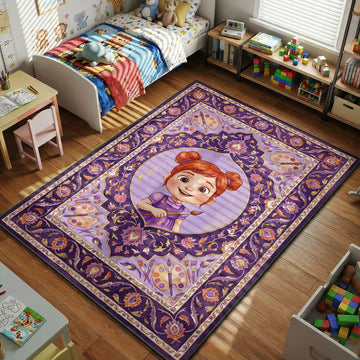 CoComelon JJ purple painting theme kids bedroom area rug