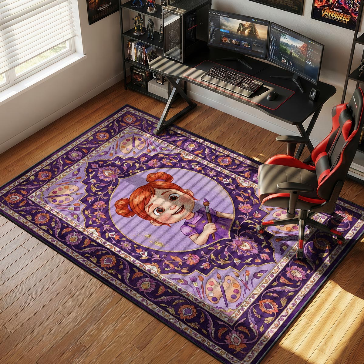 CoComelon JJ Painting Playroom Kids Floor rug — main product view