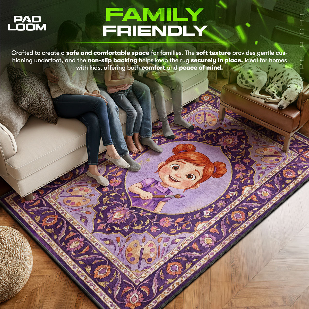 CoComelon area rug showing full home decor artwork