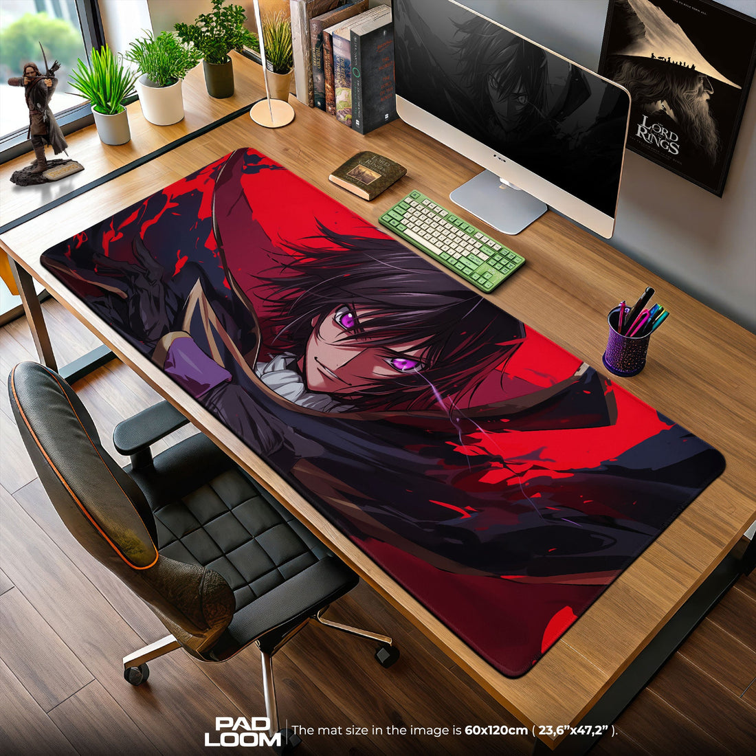 Code Geass Mouse Pad - Crimson Command Anime Desk Mat Padloom