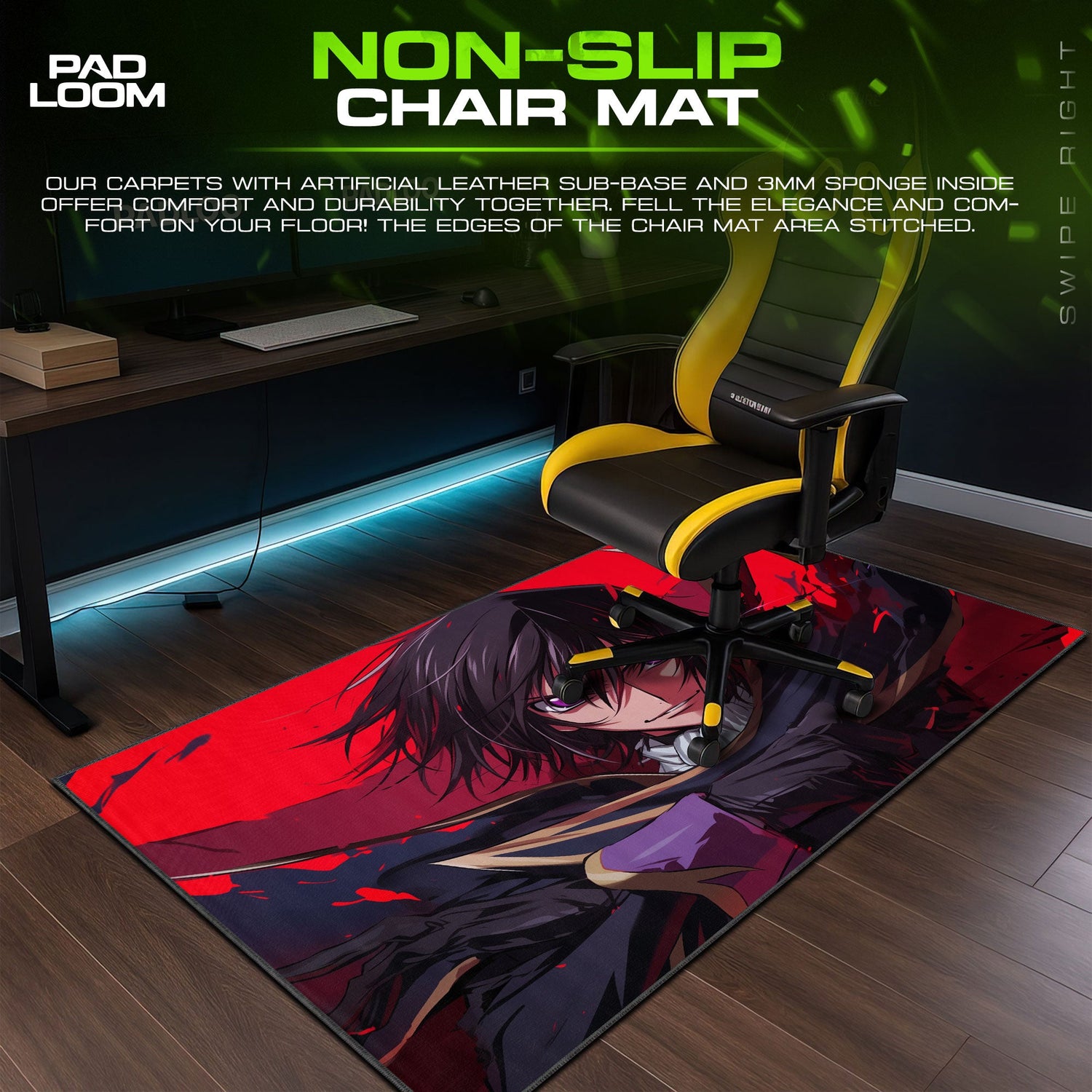 Code Geass Mouse Pad - Crimson Command Anime Desk Mat Padloom