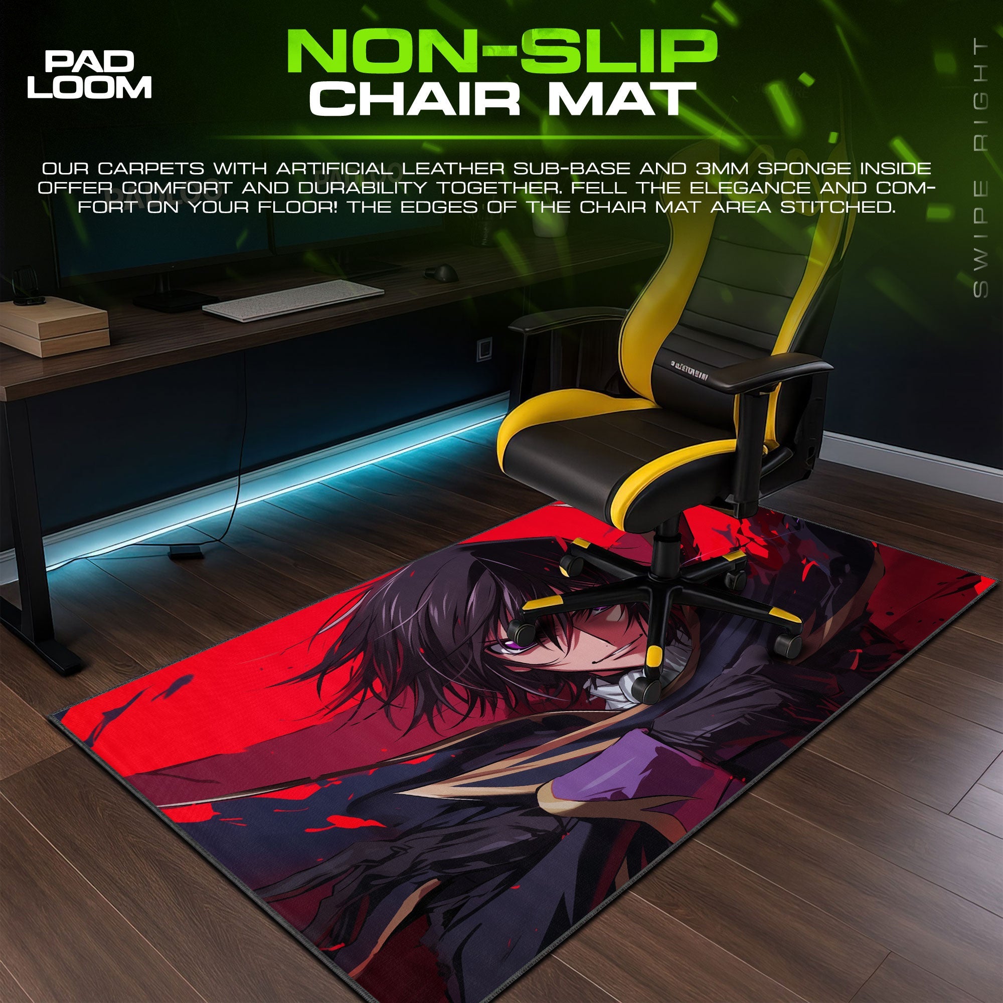 Code Geass Mouse Pad - Crimson Command Anime Desk Mat Padloom