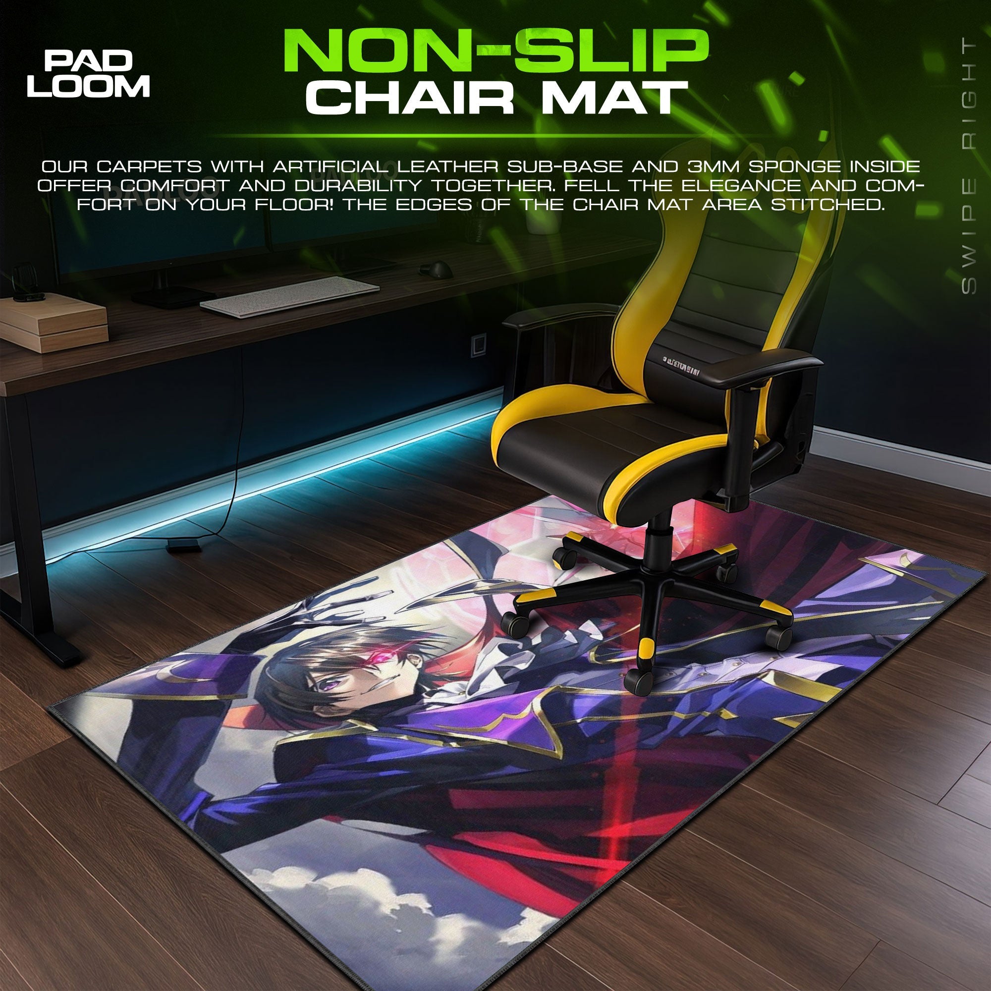 Code Geass Mouse Pad - Radiant Command Anime Desk Mat Padloom