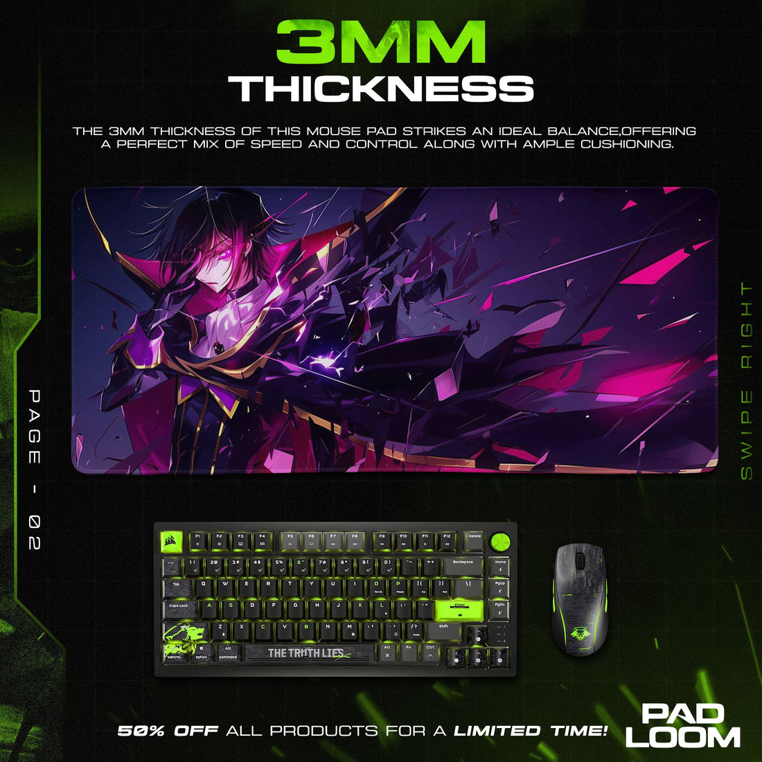 Code Geass Mouse Pad - Shattered Crown Anime Desk Mat Padloom