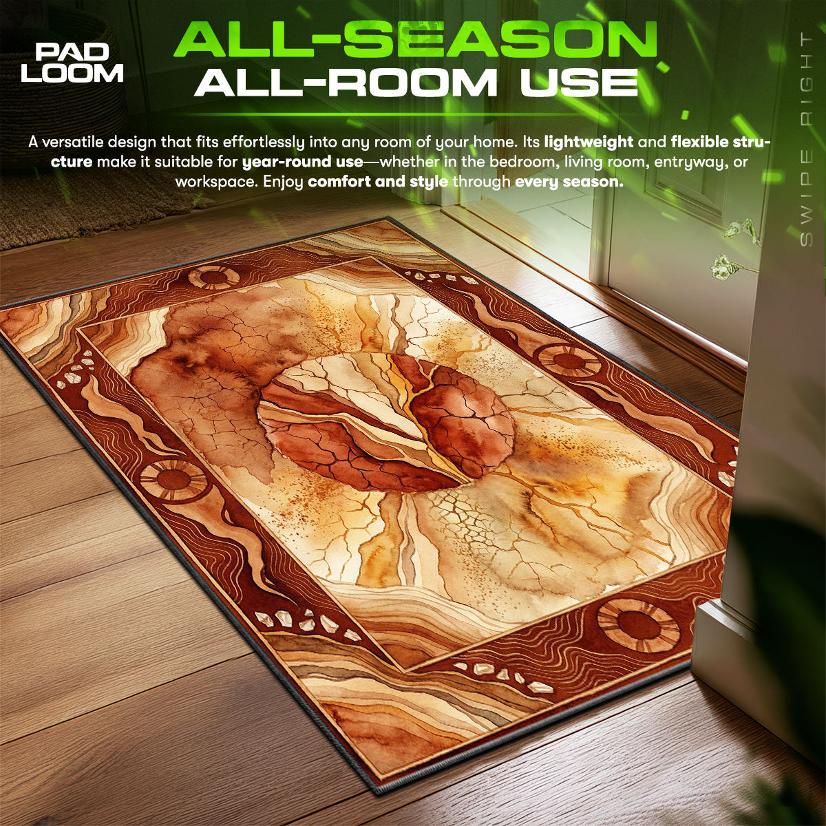 Detailed close-up of Coffee rug pattern