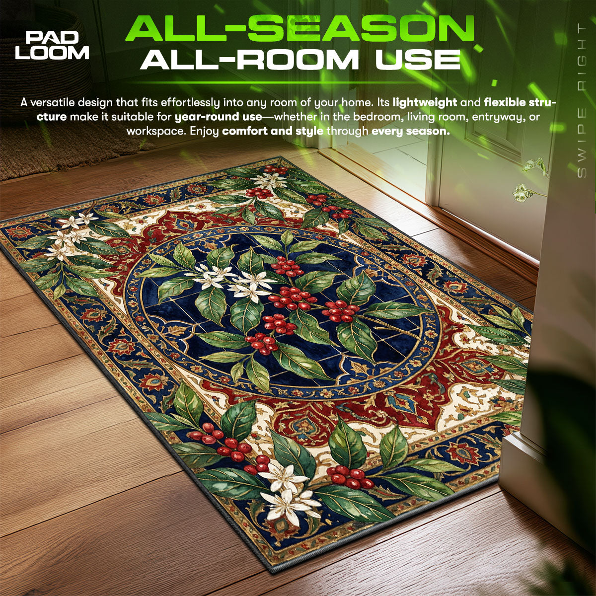 Detailed close-up of Coffee rug pattern