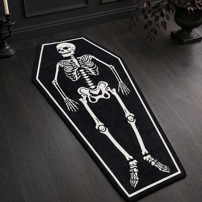 Coffin Skeleton Rug - Shaped Gothic Area Rug