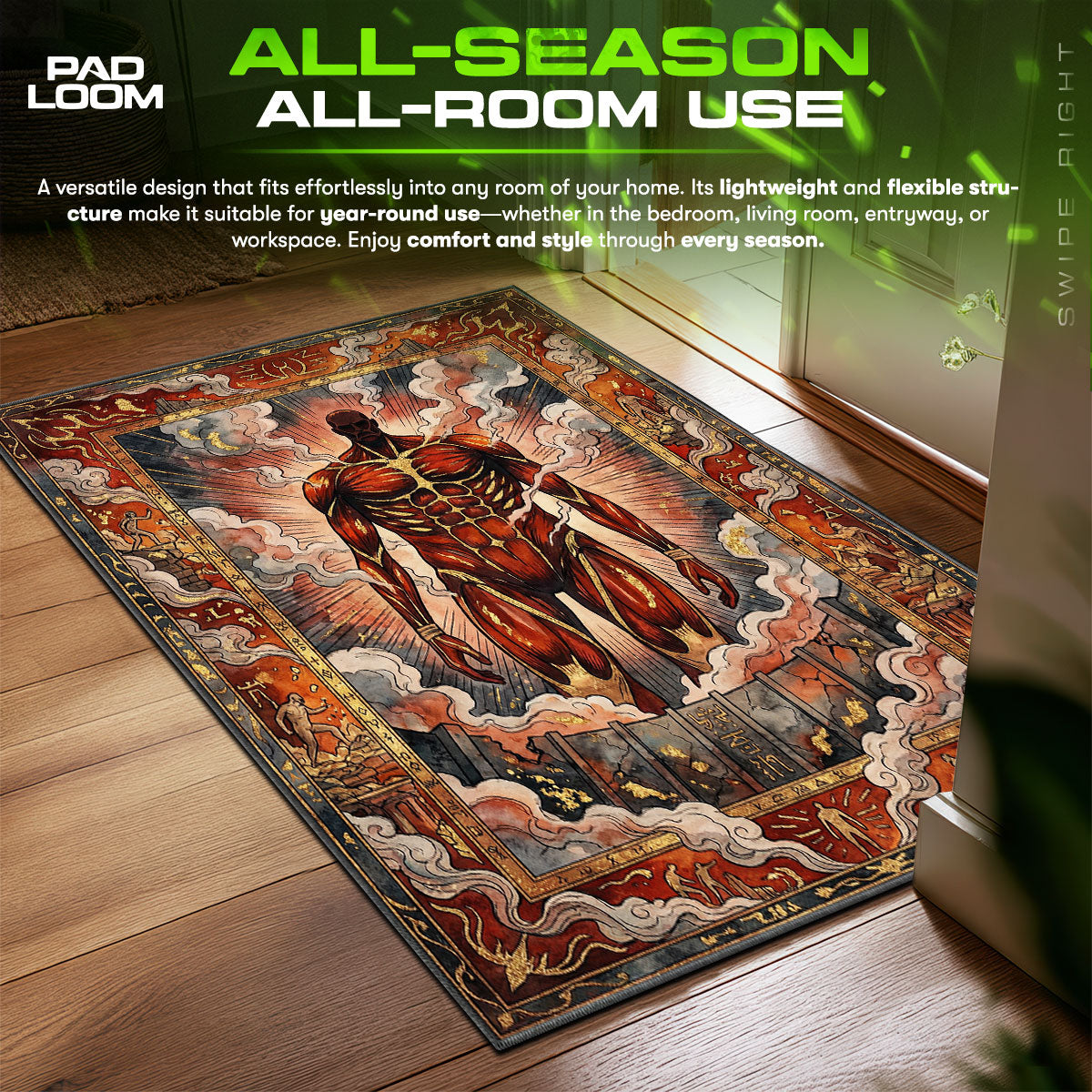 Colossal Titan Mural Rug - Attack on Titan Chair Mat