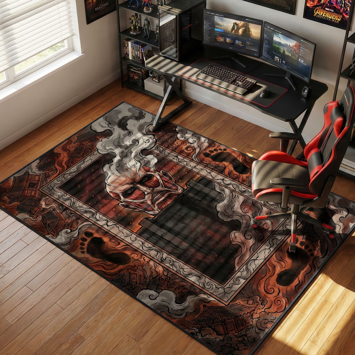 Riesiger Titan Wanddurchbruch Teppich - Angriff auf Titan Stuhlmatte