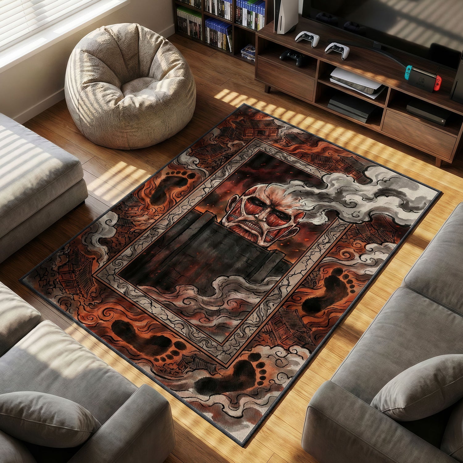 Riesiger Titan Wanddurchbruch Teppich - Angriff auf Titan Stuhlmatte