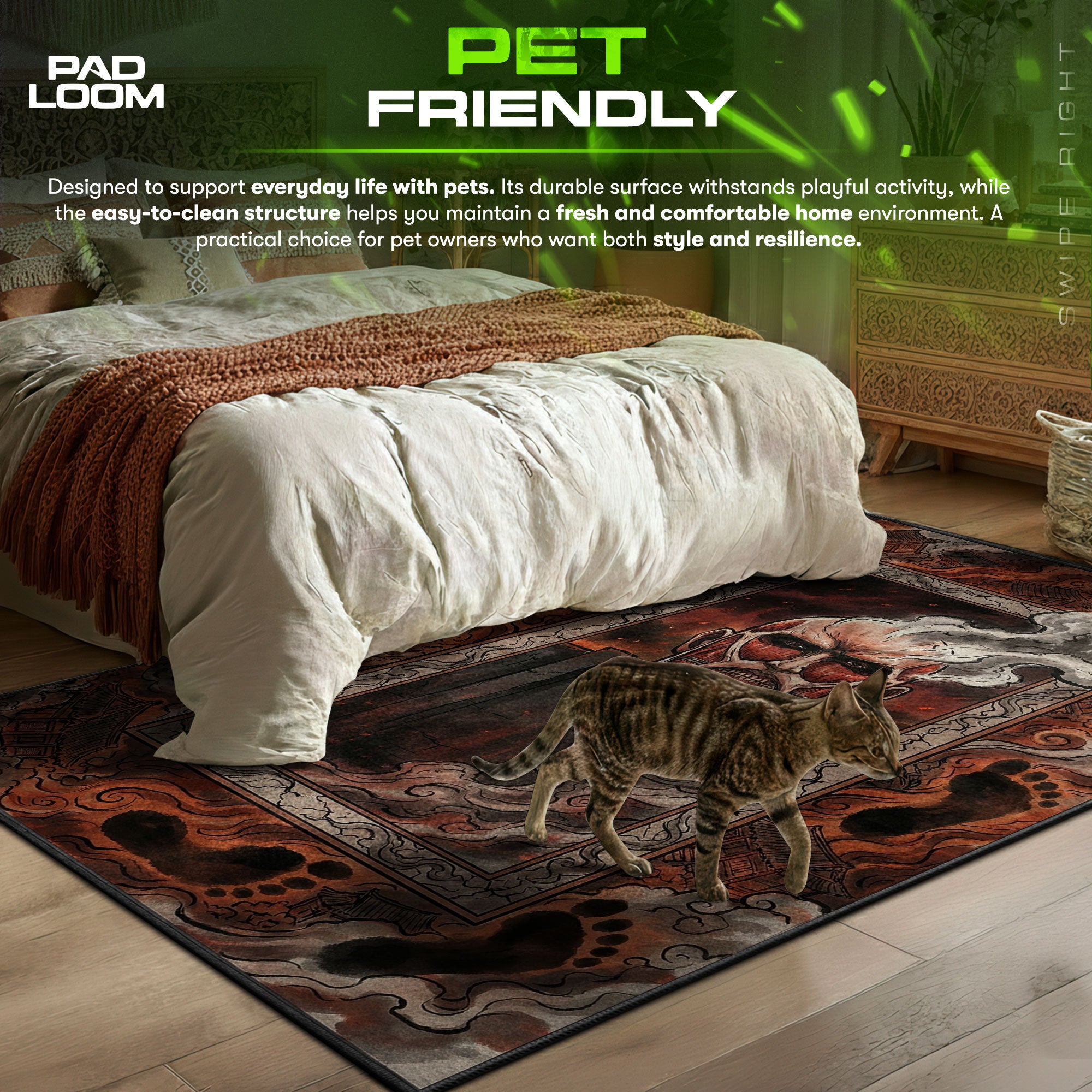 Riesiger Titan Wanddurchbruch Teppich - Angriff auf Titan Stuhlmatte