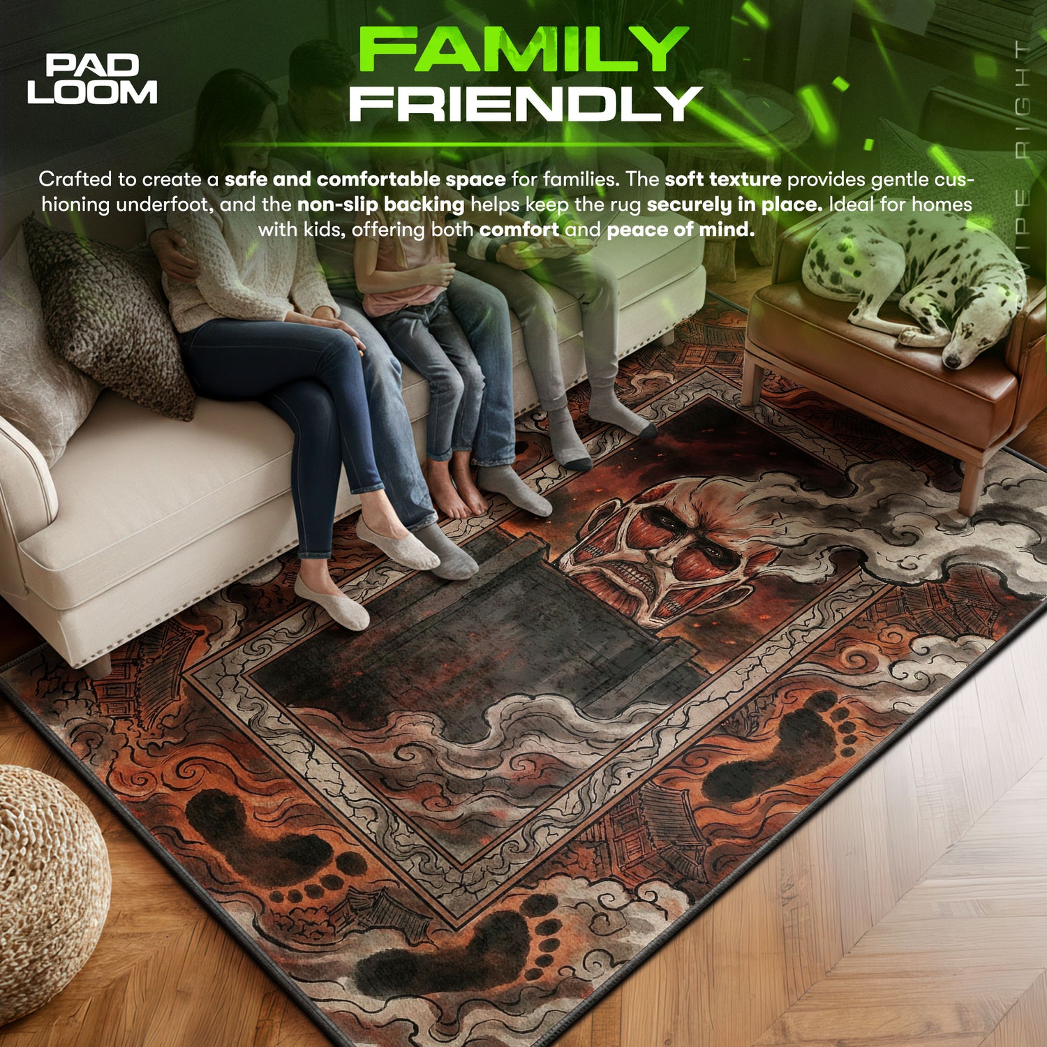 Riesiger Titan Wanddurchbruch Teppich - Angriff auf Titan Stuhlmatte