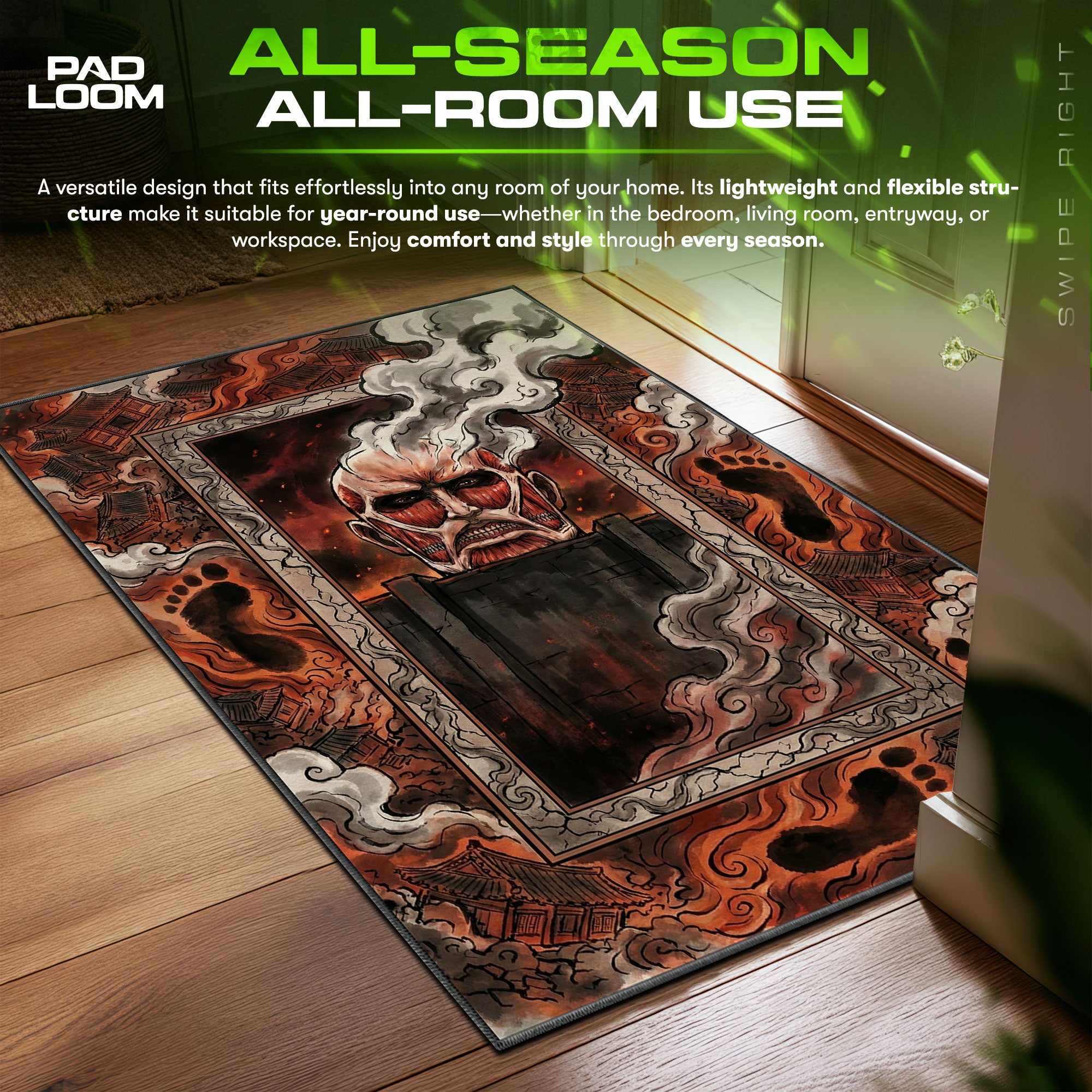 Riesiger Titan Wanddurchbruch Teppich - Angriff auf Titan Stuhlmatte