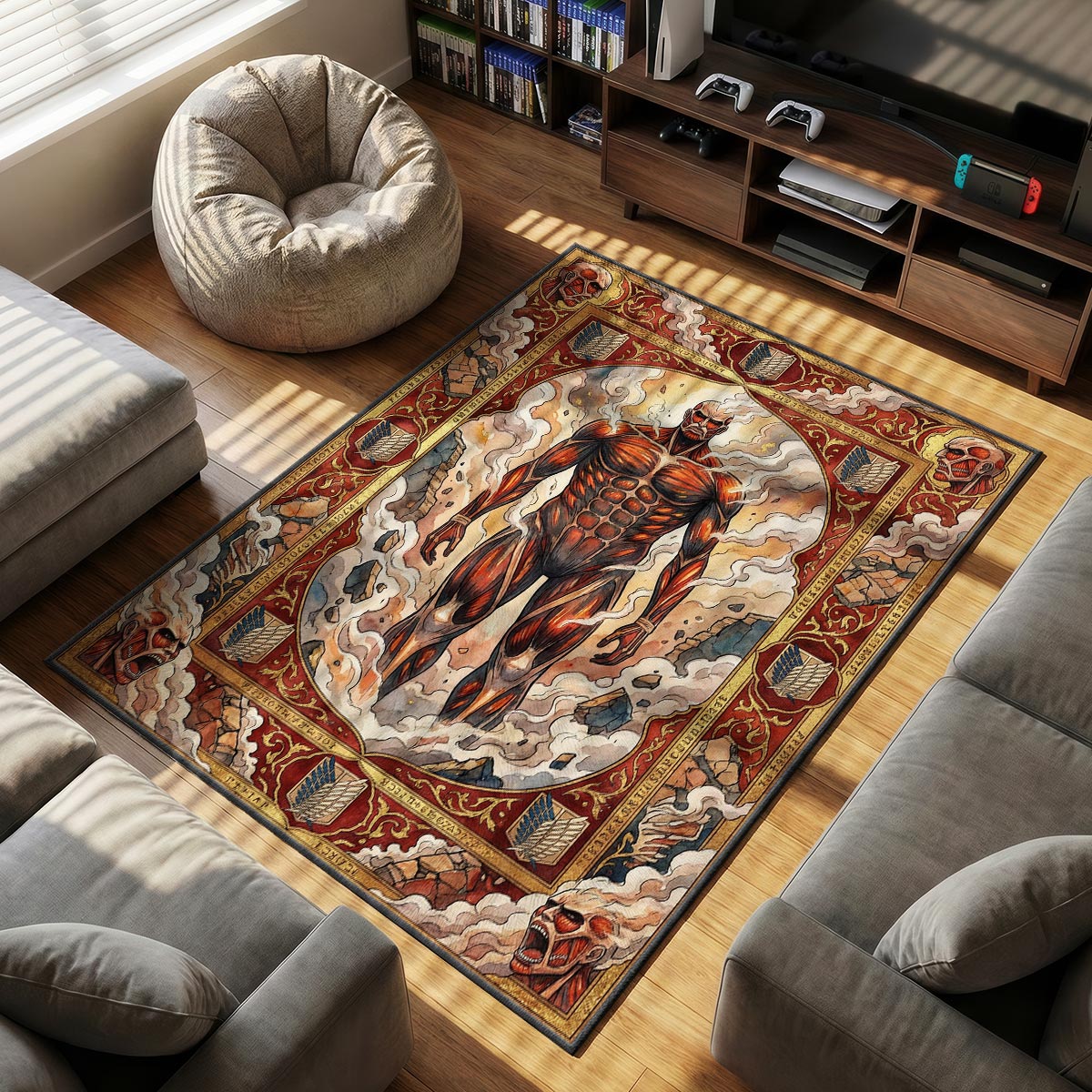 Colossal Titan Steam Rug - Attack on Titan Chair Mat