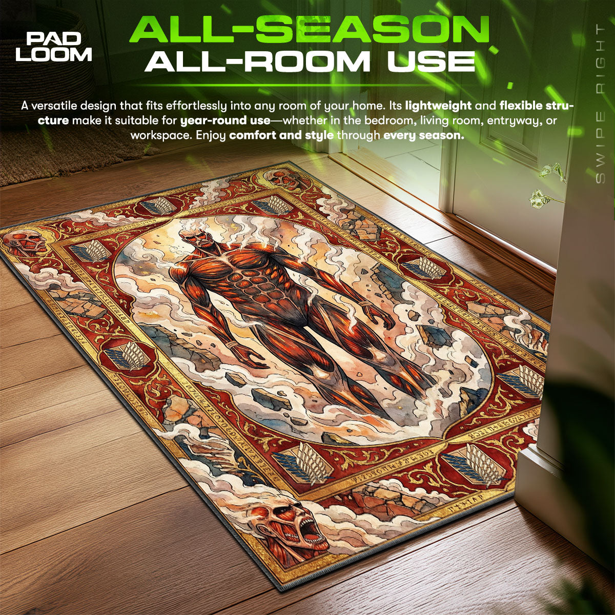 Colossal Titan Steam Rug - Attack on Titan Chair Mat