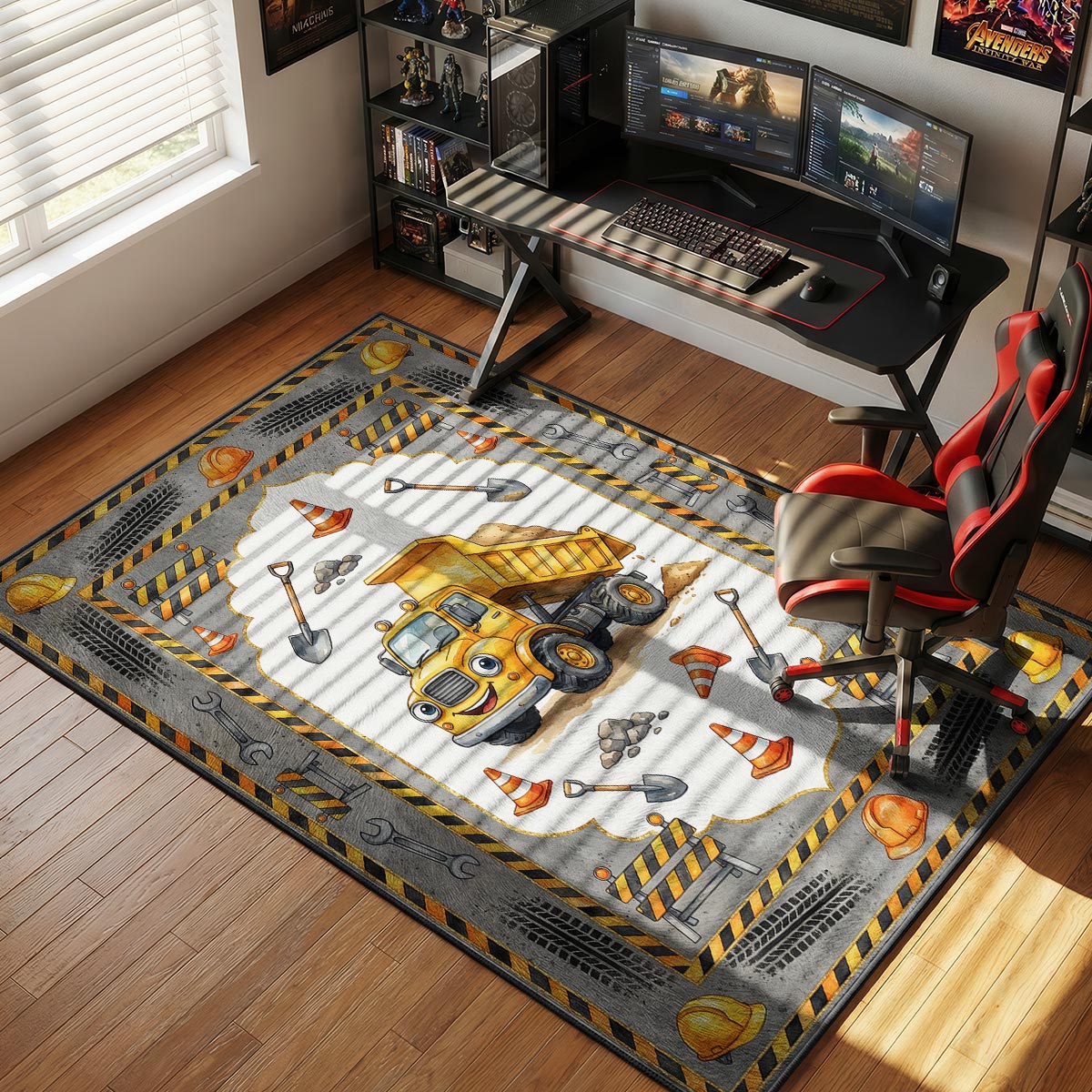 Construction Dump Truck Rug - Kids Floor Mat