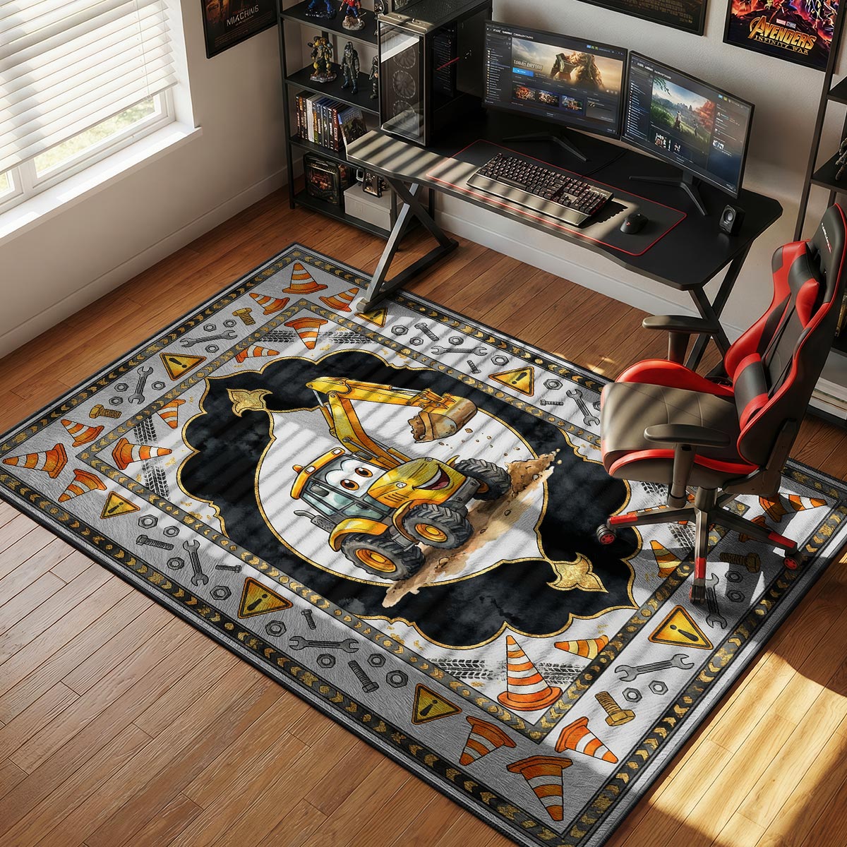 Construction Excavator Truck Kids rug — main product view