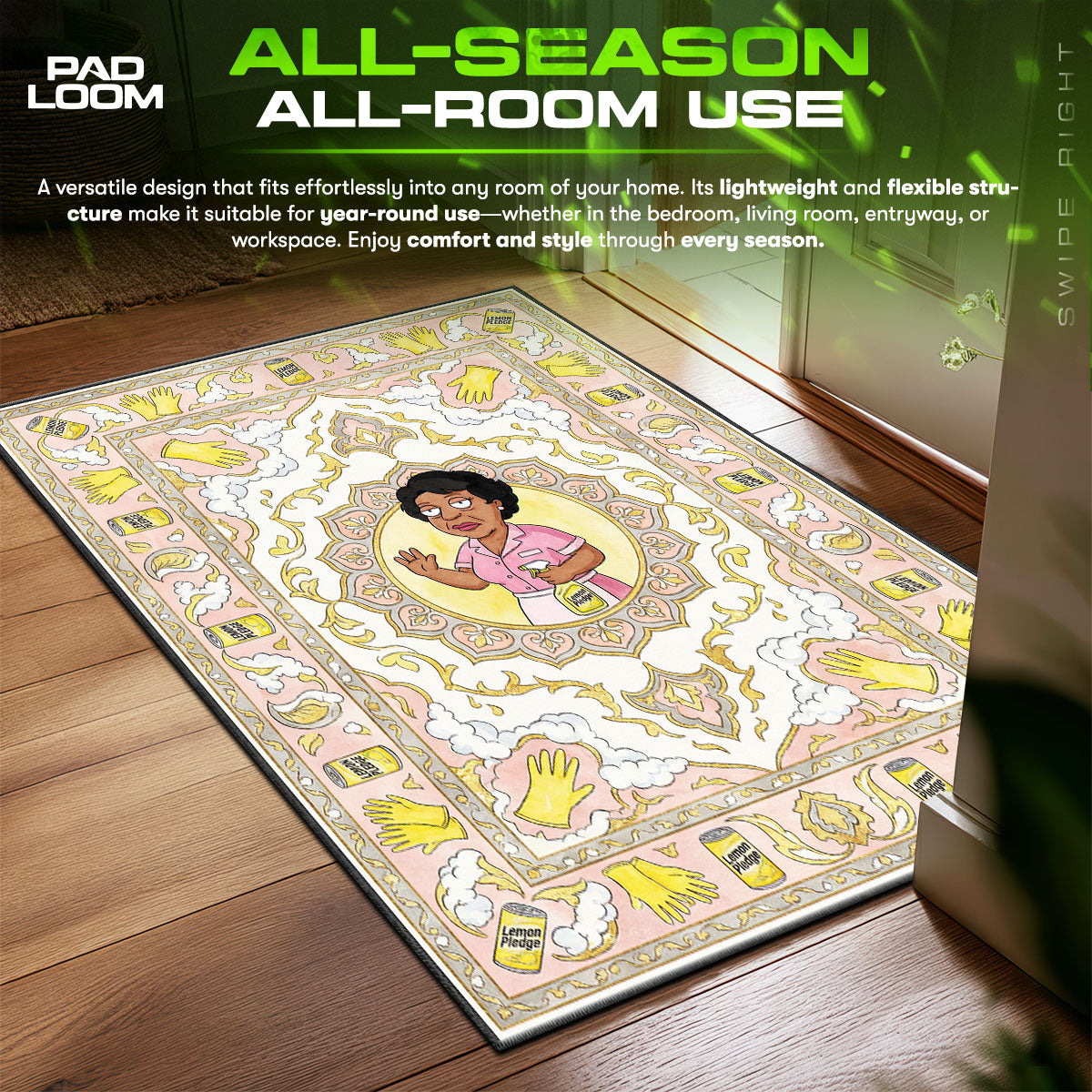 Consuela Lemon Pledge Family Guy Room fan rug — premium quality print