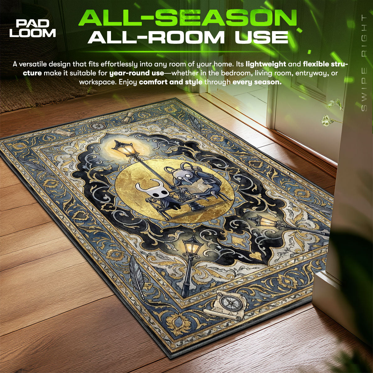 Cornifer Map Bench Rug - Hollow Knight Chair Mat