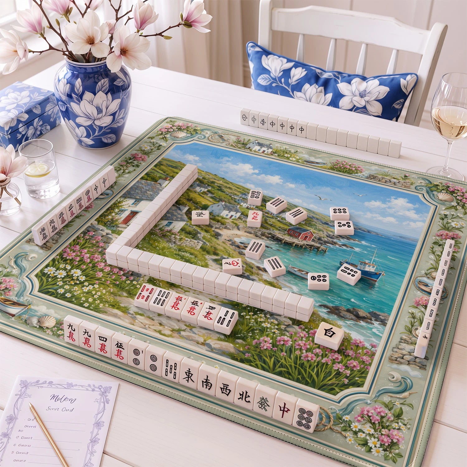 Cornish Cove mahjong mat – M (60x60 cm) and L (81x81 cm) sizes