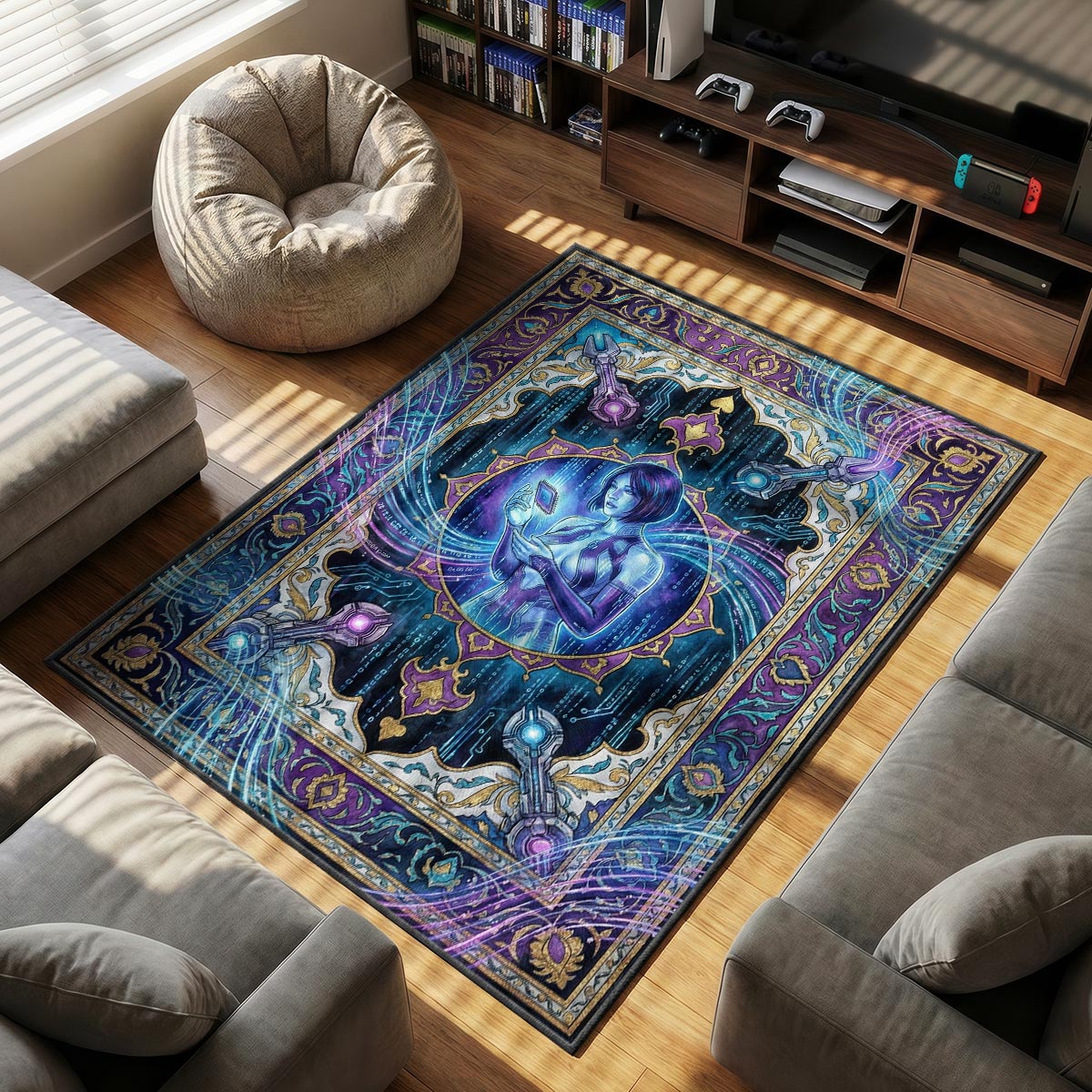 Cortana AI Portrait Rug - Halo Chair Mat