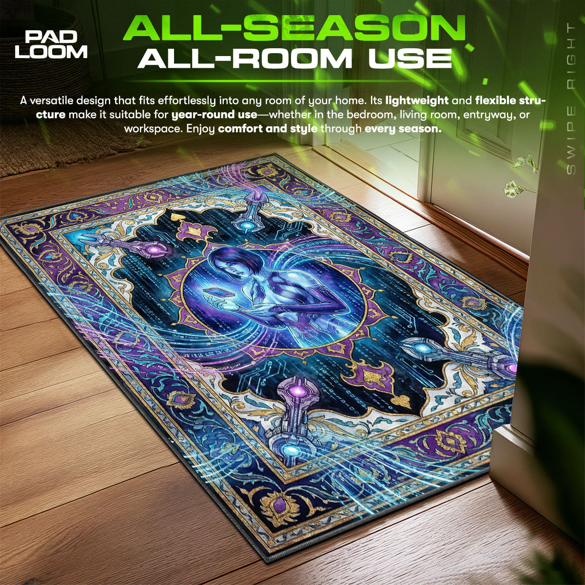 Cortana AI Portrait Rug - Halo Chair Mat