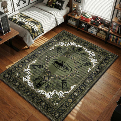 Corteiz Alcatraz Rug - Green Streetwear Floor Mat