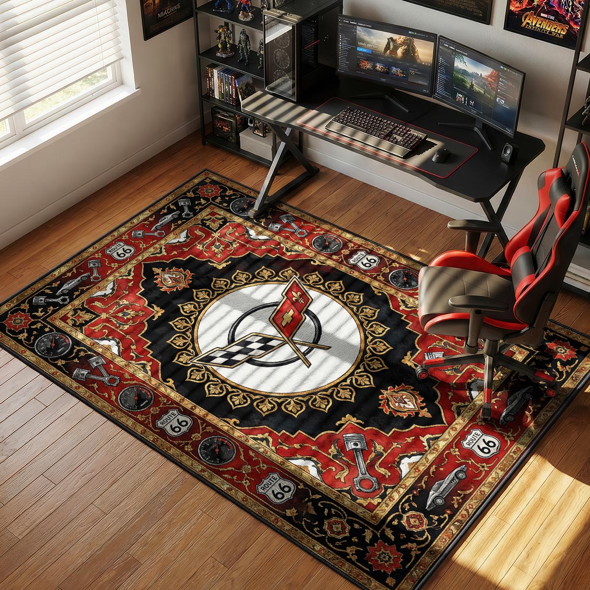 Corvette Route Muscle Floor rug — main product view