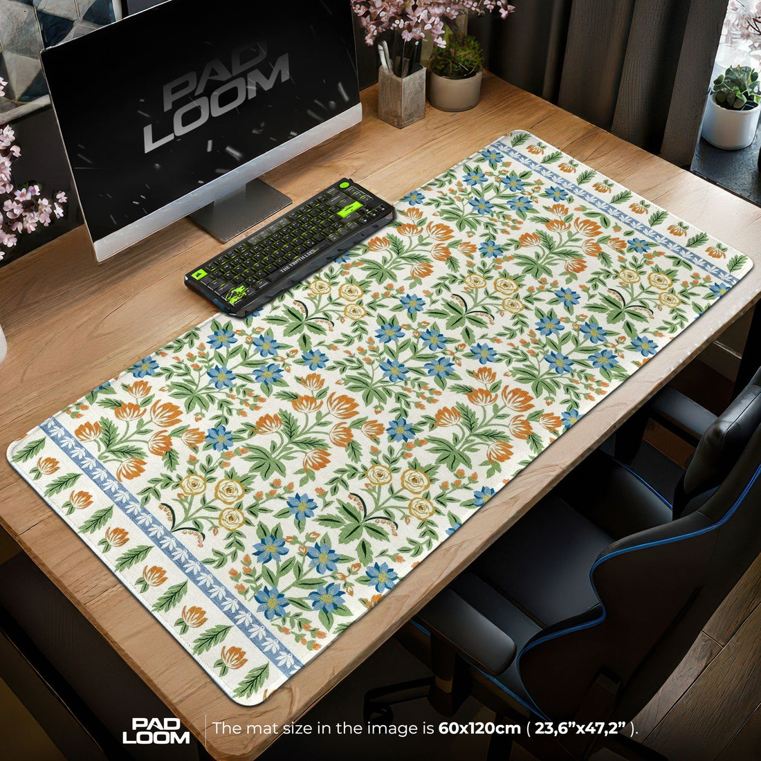 Cottage Bloom Mouse Pad - Vintage Floral Desk Mat Padloom