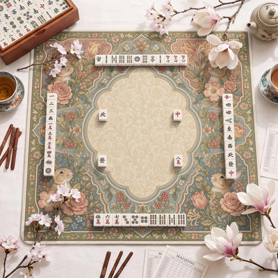 Cottage Rabbit Mahjong Mat - Mah Jongg Table Mat