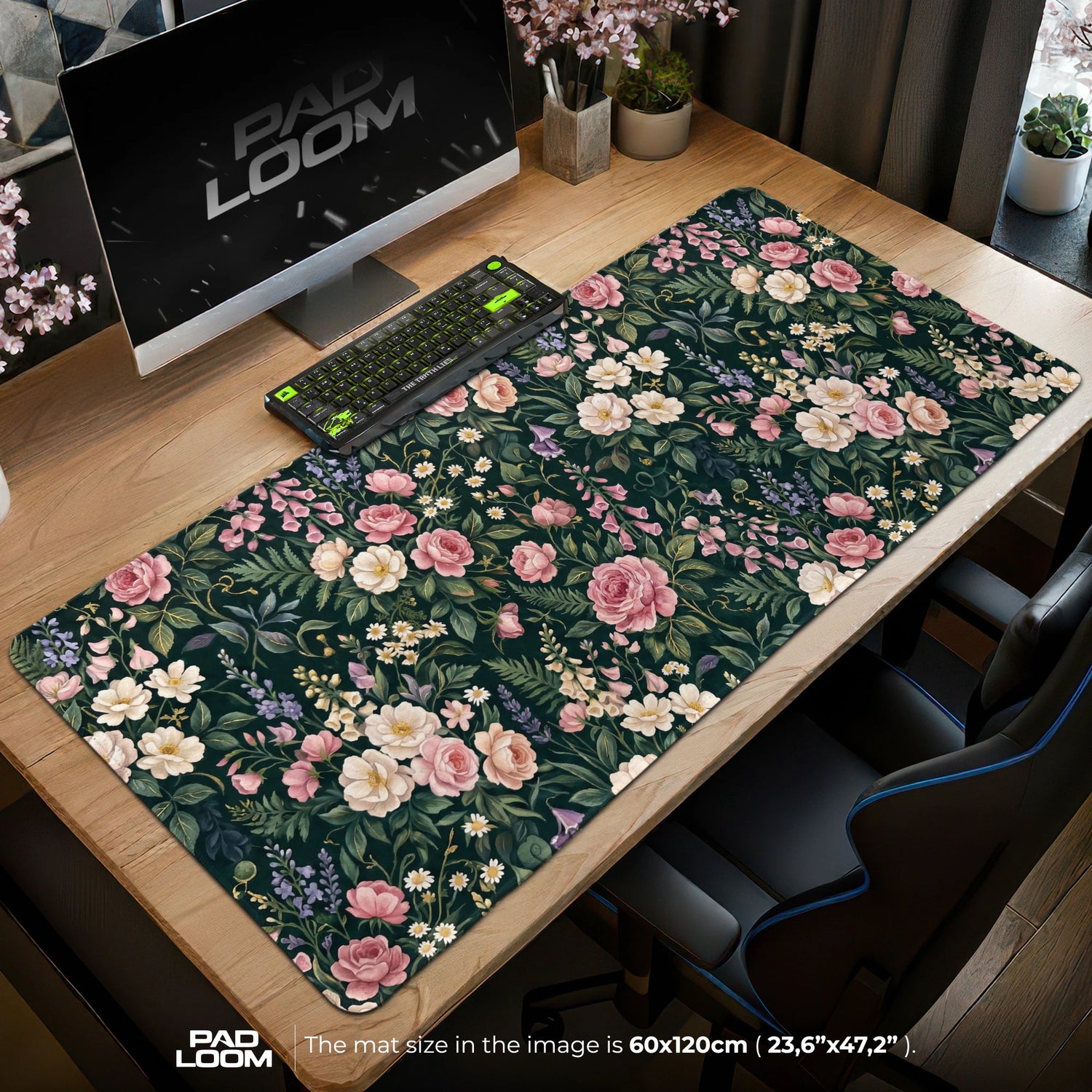 Cottage Roses Mouse Pad - Floral Desk Mat