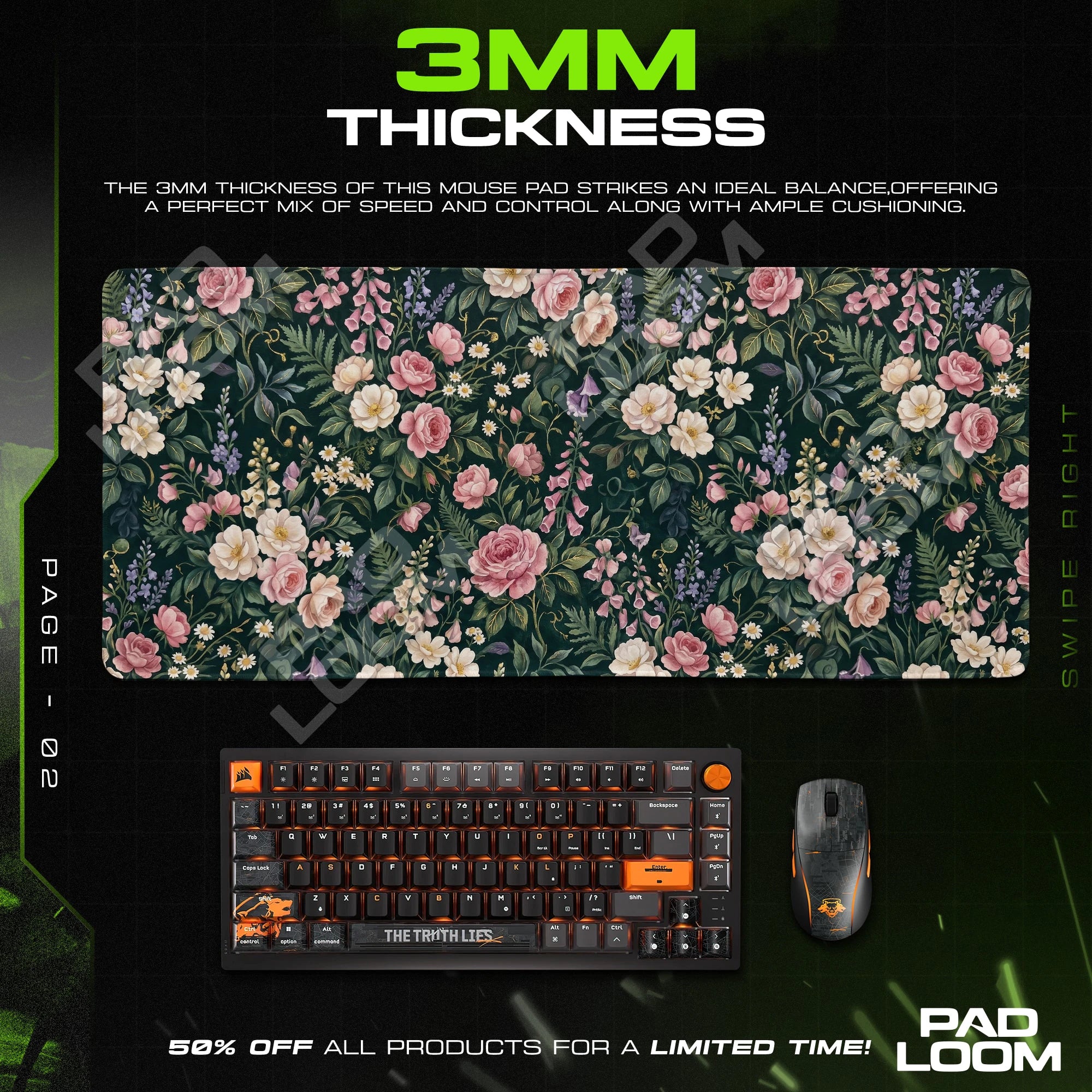 Cottage Roses Mouse Pad - Floral Desk Mat