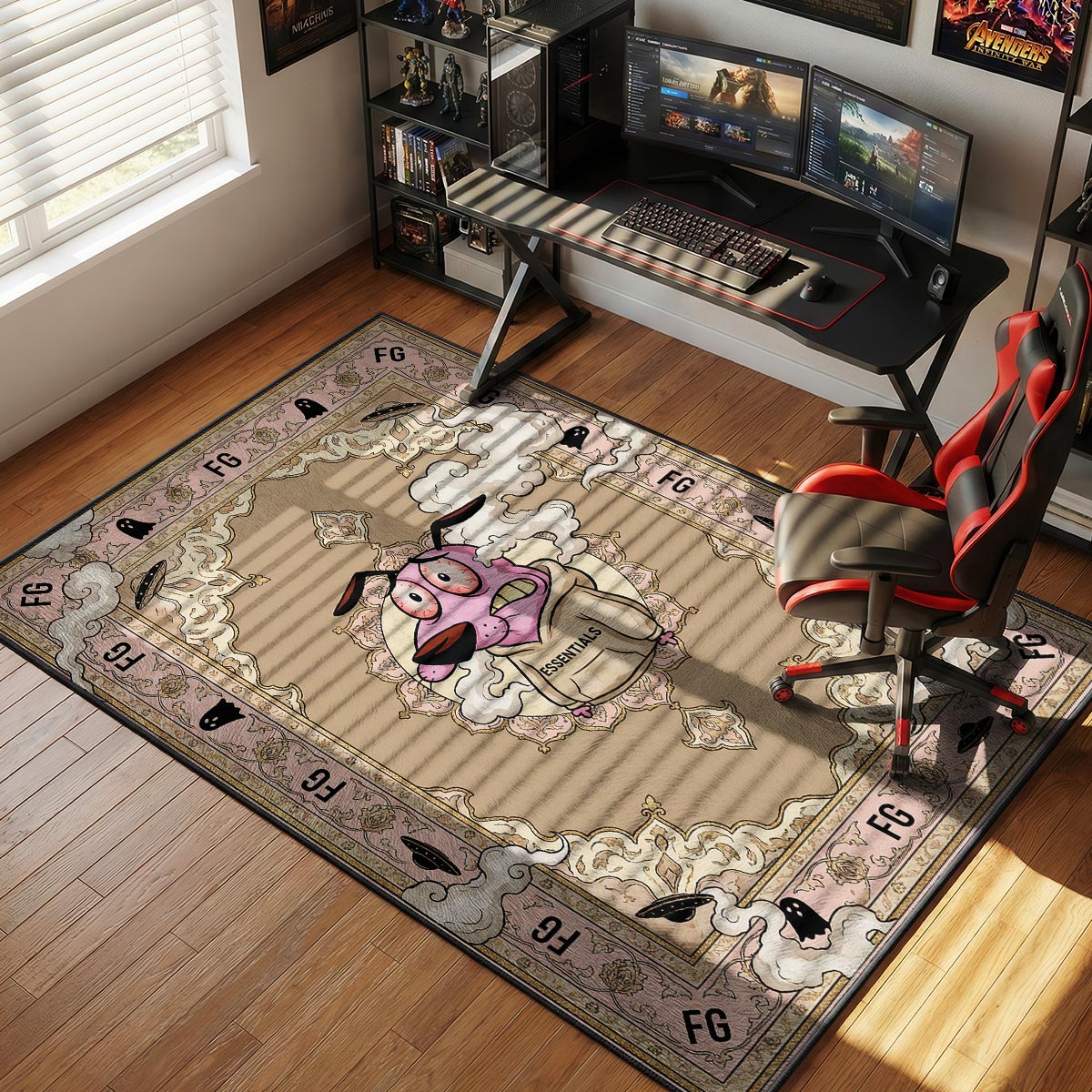 Courage Cowardly Dog Fear God Essentials Hypebeast Floor rug — main product view