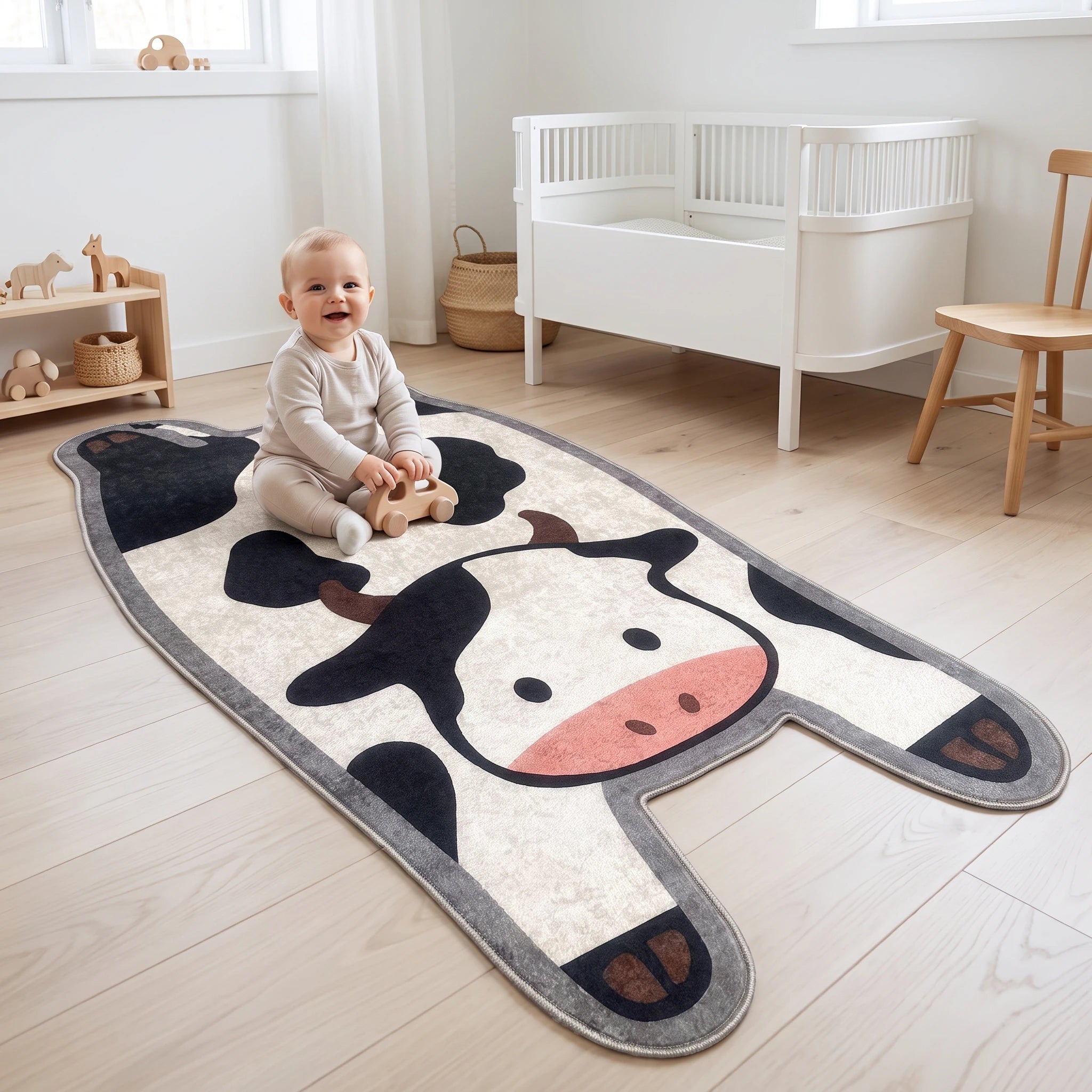 Cow Rug - Shaped Kids Room Area Rug