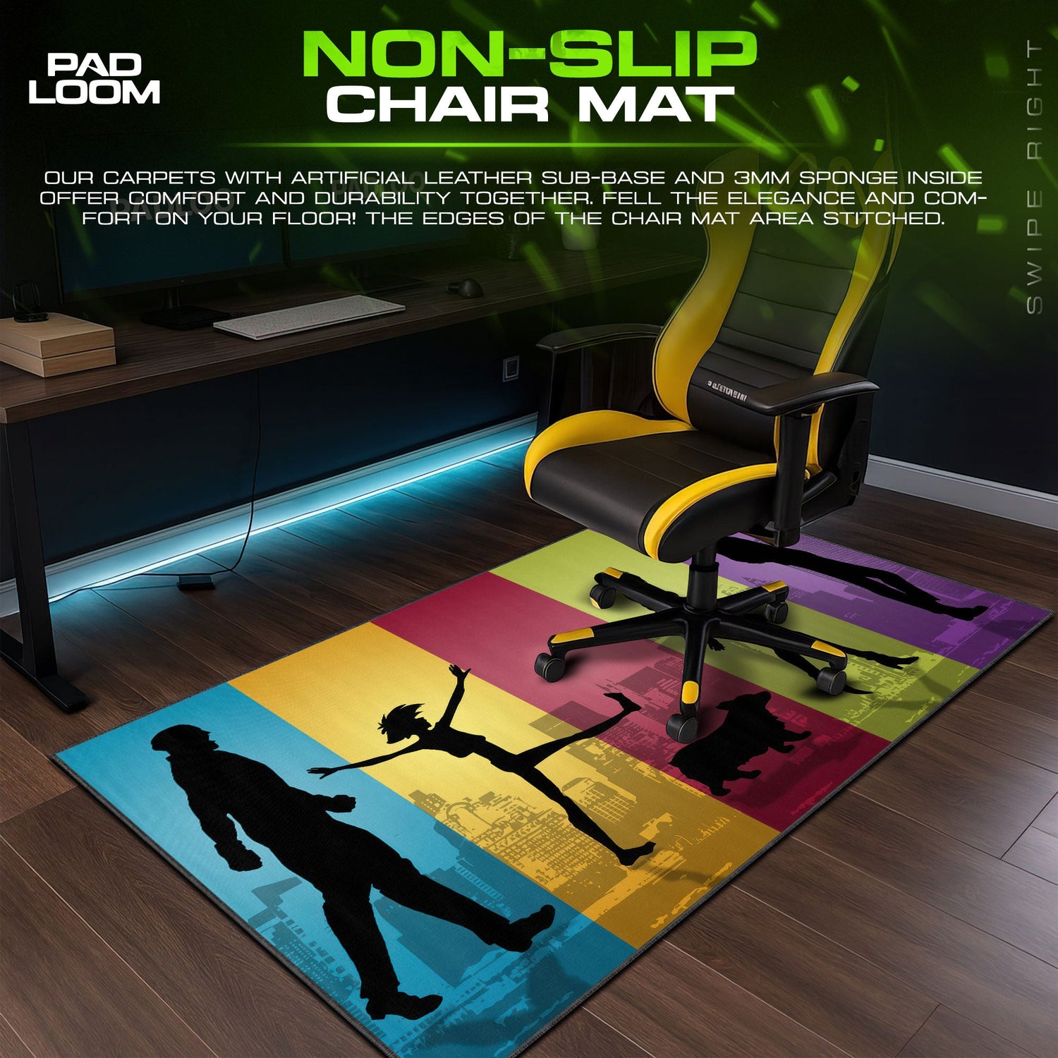 Cowboy Bebop Mouse Pad, Crew Silhouette Gaming Desk Mat Padloom