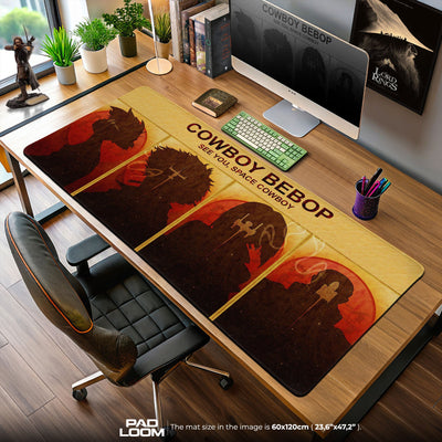 Cowboy Bebop Silhouette Art Mouse Pad, Anime Gaming Desk Mat