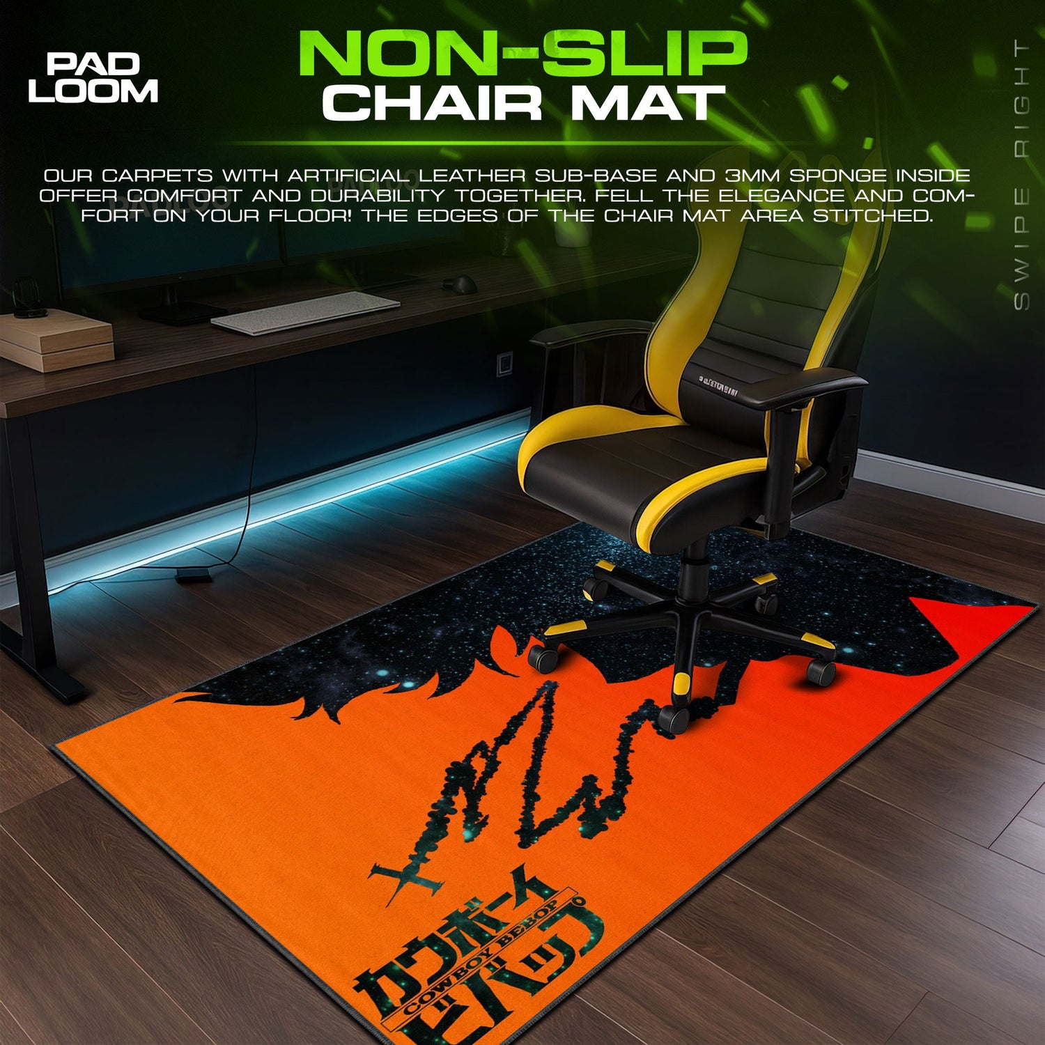Cowboy Bebop Spike Spiegel Mouse Pad, Anime Space Desk Mat Padloom