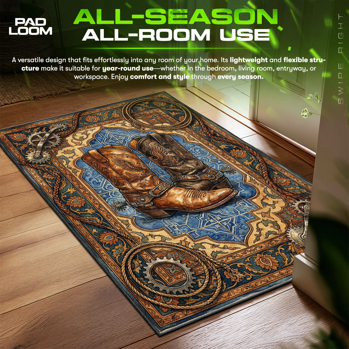 Detailed close-up of Cowboy rug pattern